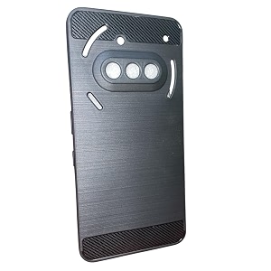 coverblack silicon hybrid matte rubber case matte finish back cover for compatible model with nothing phone 3a - black