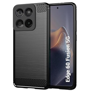 coverblack silicon hybrid matte rubber case matte finish back cover for compatible model with motorola edge 60 fusion 5g - black