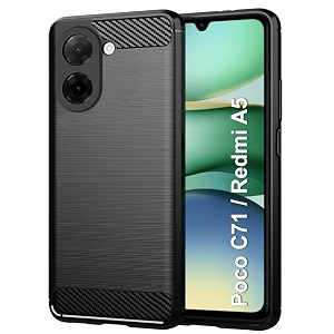 coverblack silicon hybrid matte rubber case matte finish back cover for compatible model with mi redmi a5 4g - black