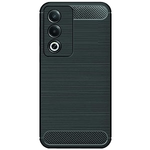 coverblack silicon hybrid matte rubber case back cover compatible model for oppo k12x 5g - black