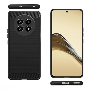 coverblack silicon hybrid matte rubber case matte finish back cover for compatible model with realme 14 pro lite 5g - black