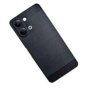 coverblack silicon hybrid matte rubber case a_rmor back cover compatible for vivo y21 5g - black
