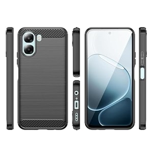 coverblack silicon hybrid matte rubber case a_rmor back cover compatible for oppo a6t 4g - black