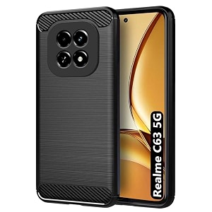 coverblack silicon hybrid matte rubber case back cover compatible model for realme narzo c63 5g - black