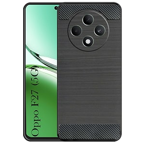 coverblack silicon hybrid matte rubber case back cover compatible model for oppo f27 5g - black
