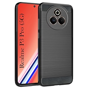 coverblack silicon hybrid matte rubber case matte finish back cover for compatible model with realme p3pro 5g - black