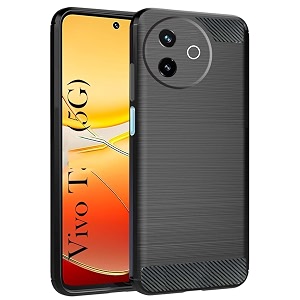 coverblack silicon hybrid matte rubber case matte finish back cover for compatible model with vivo y39 5g - black