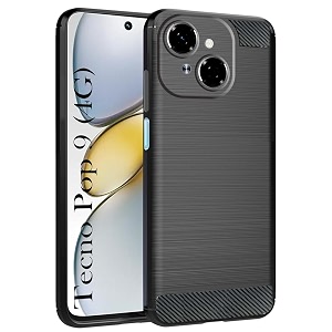 coverblack silicon hybrid matte rubber case matte finish back cover compatible for tecno pop 9 4g - black