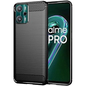 coverblack silicon hybrid matte rubber case matte finish back cover for compatible model with realme 14 5g - black