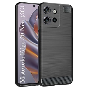 coverblack silicon hybrid matte rubber case back cover compatible model for motorola edge 50 neo - black