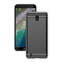 COVERBLACK Silicon Hybrid Matte Rubber Case Back Cover Compatible Model for Nokia C01 Plus - Black