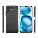 COVERBLACK Silicon Hybrid Matte Rubber Case A_rmor Back Cover Compatible for Itel Zeno 100 - Black