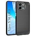 COVERBLACK Silicon Hybrid Matte Rubber Case Back Cover Compatible Model for Vivo Y58 5G - Black
