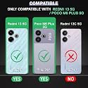 COVERBLACK Silicon Hybrid Matte Rubber Case Back Cover Compatible Model for Poco M6+ 5G / REDMI 13 5G - Black