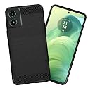 COVERBLACK Silicon Hybrid Matte Rubber Case Back Cover Compatible Model for Motorola Moto G04 - Black