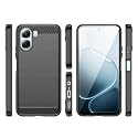 COVERBLACK Silicon Hybrid Matte Rubber Case A_rmor Back Cover Compatible for Oppo A6t 4G - Black