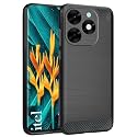 COVERBLACK Silicon Hybrid Matte Rubber Case Back Cover Compatible Model for Itel P55T - Black