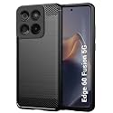 COVERBLACK Silicon Hybrid Matte Rubber Case Matte Finish Back Cover for Compatible Model with Motorola Edge 60 Stylus - Black