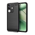 COVERBLACK Silicon Hybrid Matte Rubber Case Matte Finish Back Cover Compatible for iQOO Z10x 5G - Black