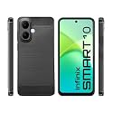 COVERBLACK Silicon Hybrid Matte Rubber Case A_rmor Back Cover Compatible for Infinix SMART 20 4G - Black
