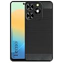 COVERBLACK Silicon Hybrid Matte Rubber Case Back Cover Compatible Model for Tecno POP 8 - Black