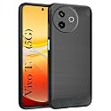 COVERBLACK Silicon Hybrid Matte Rubber Case Matte Finish Back Cover for Compatible Model with Vivo Y39 5G - Black
