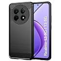 COVERBLACK Silicon Hybrid Matte Rubber Case Back Cover Compatible Model for Realme Narzo N65 5G - Black