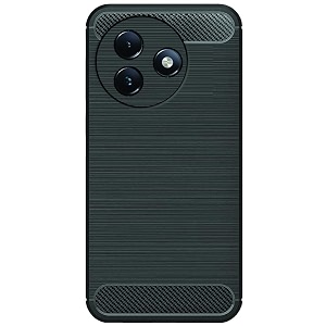 coverblack silicon matte carbon fibre matte finish brushes case back cover compatible for itel s667ln  itel_s24 - black