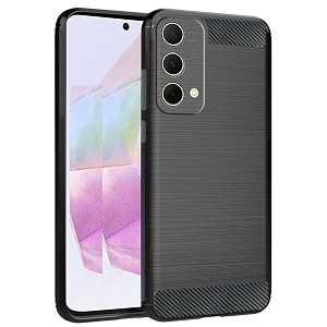 coverblack silicon matte carbon fibre matte finish brushes case back cover compatible for realme rmx3360  gt master edition - black