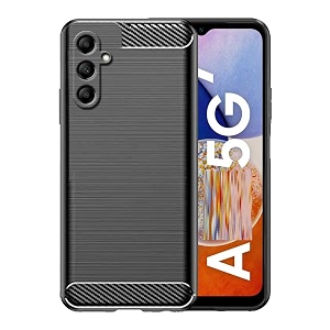 coverblack silicon matte carbon fibre matte finish brushes case back cover compatible for samsung a17 5g 2025 - black