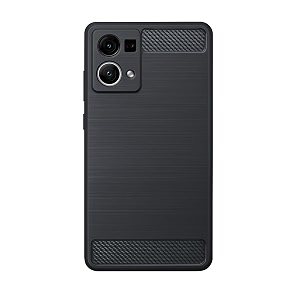 coverblack silicon matte carbon fibre matte finish brushes case back cover compatible for oppo cph2461  f21s pro 4g - black