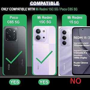 coverblack silicon matte carbon fibre matte finish brushes case back cover compatible for poco c85  redmi 15c 5g - black