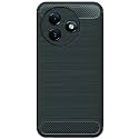 COVERBLACK Silicon Matte Carbon Fibre Matte Finish Brushes Case Back Cover Compatible for itel S667LN / Itel_S24 - Black