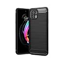 COVERBLACK Silicon Matte Carbon Fibre Matte Finish Brushes Case Back Cover Compatible for Motorola Moto Edge 20 Fusion - Black