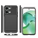 COVERBLACK Silicon Matte Carbon Fibre Matte Finish Brushes Case Back Cover Compatible for Redmi 15C (2025) - Black