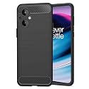 COVERBLACK Silicon Matte Carbon Fibre Matte Finish Brushes Case Back Cover Compatible for Oppo CPH2341 / F21Pro 5G - Black