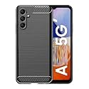 COVERBLACK Silicon Matte Carbon Fibre Matte Finish Brushes Case Back Cover Compatible for Samsung A17 5G (2025) - Black