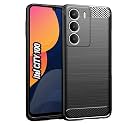 COVERBLACK Silicon Matte Carbon Fibre Matte Finish Brushes Case Back Cover Compatible for itel C671L / Itel_City 100 - Black
