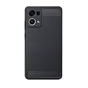 COVERBLACK Silicon Matte Carbon Fibre Matte Finish Brushes Case Back Cover Compatible for Oppo CPH2461 / F21s PRO (4G) - Black