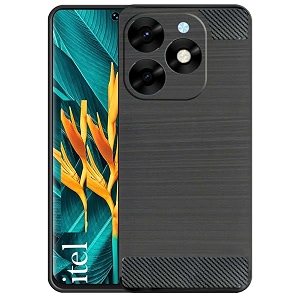 coverblack silicon matte rubber hybrid case back cover compatible model for itel p665l  itel_p55t - black