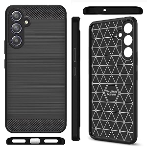 coverblack silicon matte rubber hybrid case back cover compatible model for samsung a54 5g -sm-a546e - black