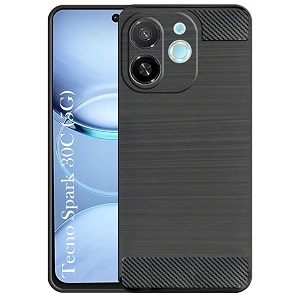 coverblack silicon matte rubber hybrid case back cover compatible model for tecno kl8h  pop 9 5g - black