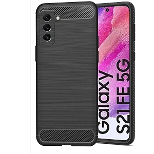 coverblack silicon matte rubber hybrid case back cover compatible model for samsung s21 fe 5g -sm-g990b - black