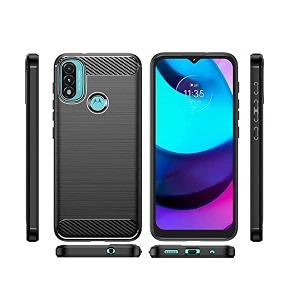 coverblack silicon matte rubber hybrid case back cover compatible model for moto e30  e20  e40 - black