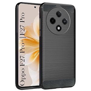 coverblack silicon matte rubber hybrid case back cover compatible model for oppo f27pro plus - black