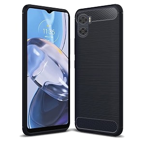 coverblack silicon matte rubber hybrid case back cover compatible model for motorola moto e32 - black
