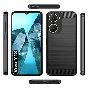 coverblack silicon matte rubber hybrid case back cover compatible model for vivo v2407 y28s y18 iqoo z9 lite  y18i - black