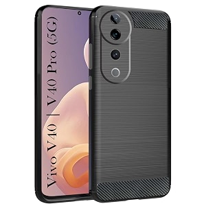 coverblack silicon matte rubber hybrid case back cover compatible model for vivo v2347  v40pro 5g - black
