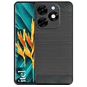 COVERBLACK Silicon Matte Rubber Hybrid Case Back Cover Compatible Model for Itel P665L / Itel_P55T - Black