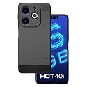 COVERBLACK Silicon Matte Rubber Hybrid Case Back Cover Compatible Model for Tecno POP 8 - BG6h - Black
